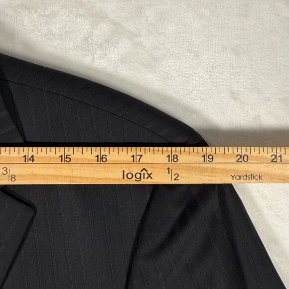 Hugo Boss Pasolini Movie US Blazer Men Size 40R Gray Striped 100% Wool Made USA - Picture 3 of 12